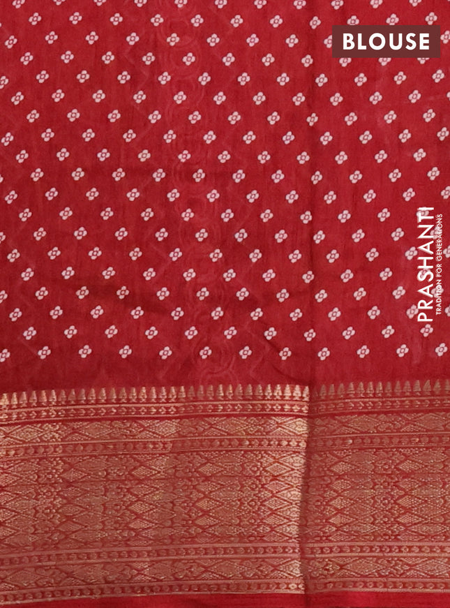 Semi dola saree maroon with allover prints and zari woven border
