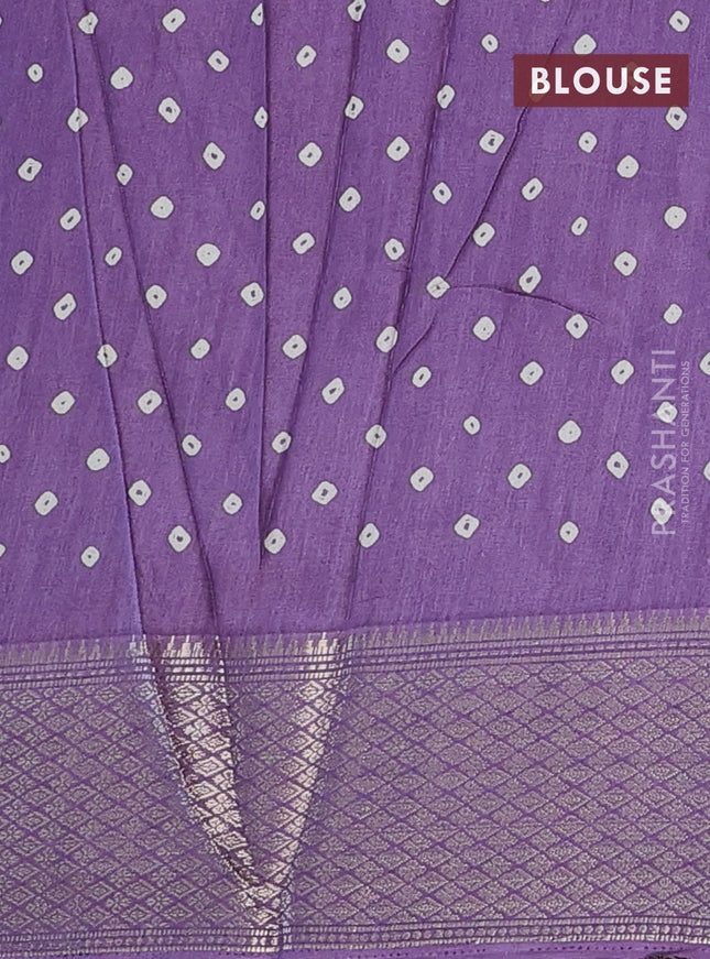 Semi dola saree lavender with butta prints and zari woven border