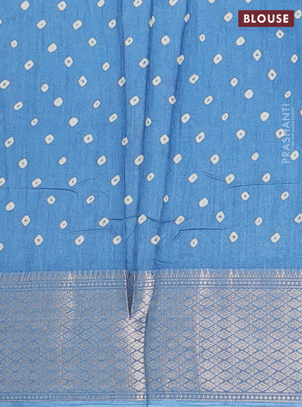 Semi dola saree cs blue with butta prints and zari woven border