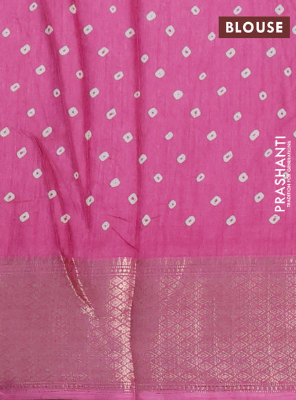 Semi dola saree mauve pink with butta prints and zari woven border