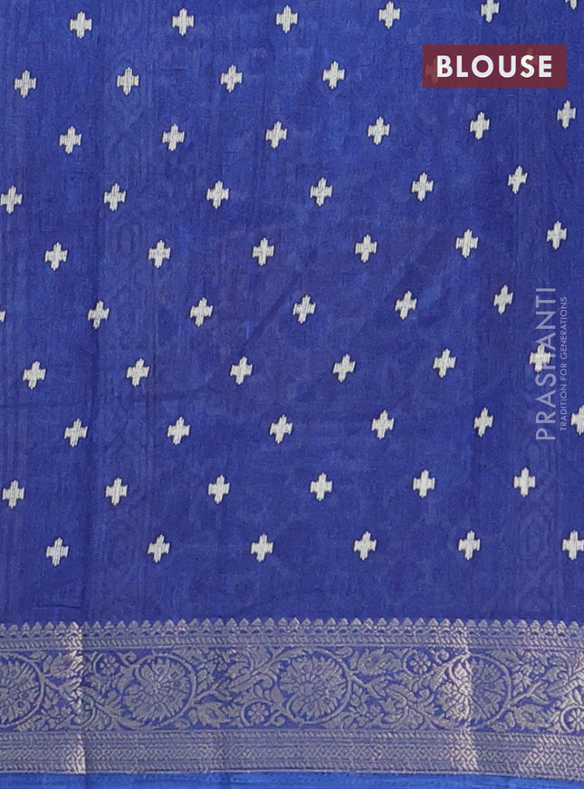 Semi dola saree dark blue with allover patola prints and zari woven border