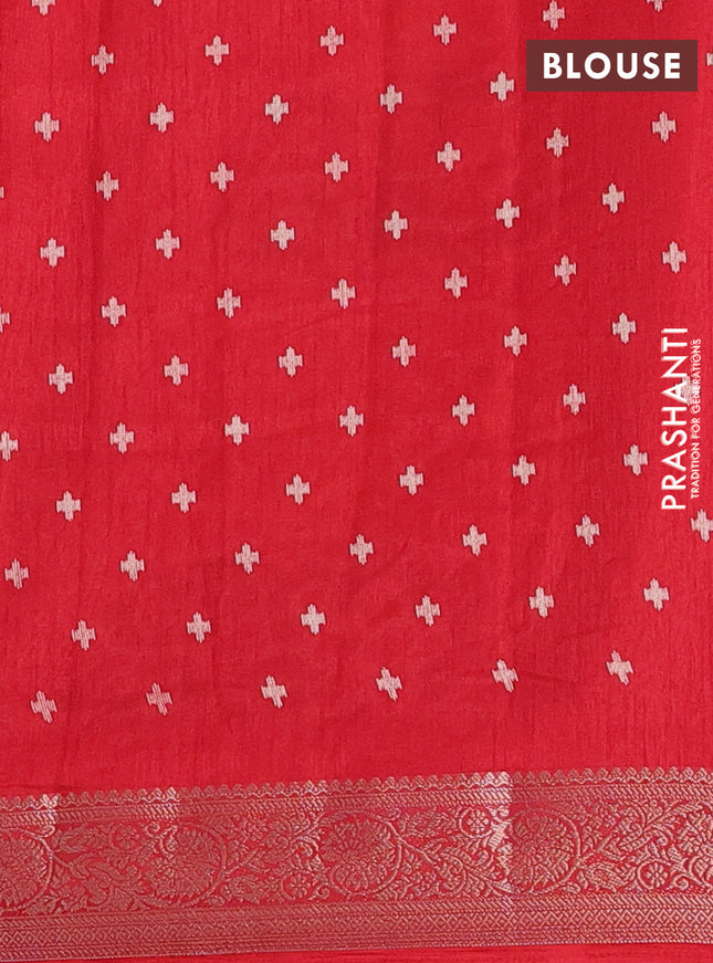 Semi dola saree red with allover patola prints and zari woven border