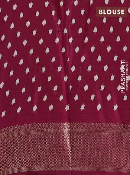 Semi dola saree cream and wine shade with allover patola prints and zari woven border