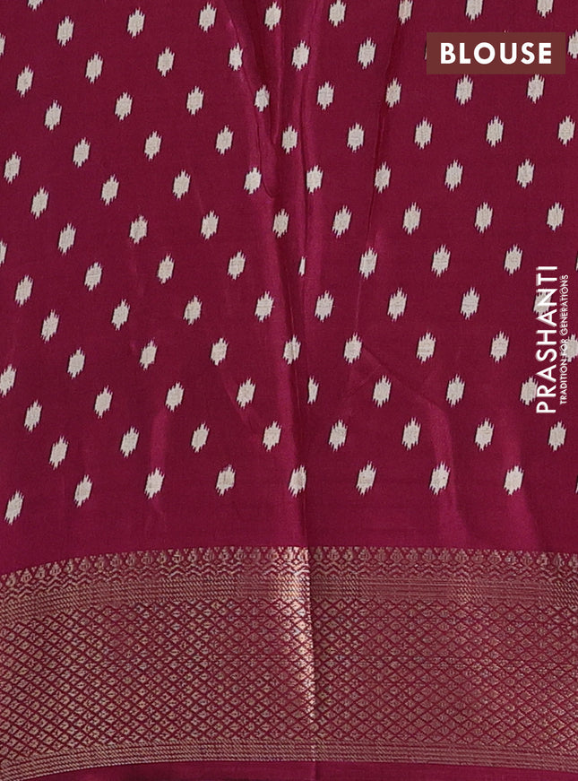 Semi dola saree cream and wine shade with allover patola prints and zari woven border