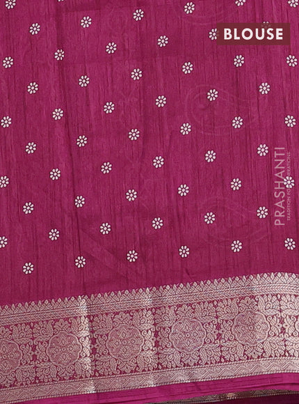 Semi dola saree wine shade with allover floral prints and zari woven border