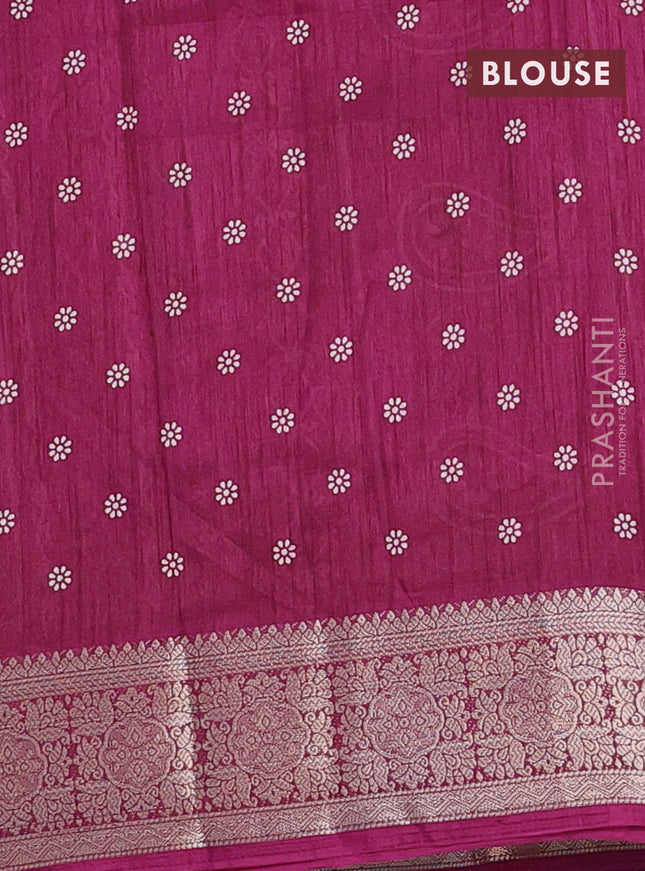 Semi dola saree wine shade with allover floral prints and zari woven border