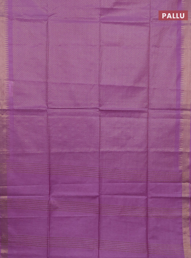 Semi munga jacquard saree lavender with allover zari weaves and zari woven border