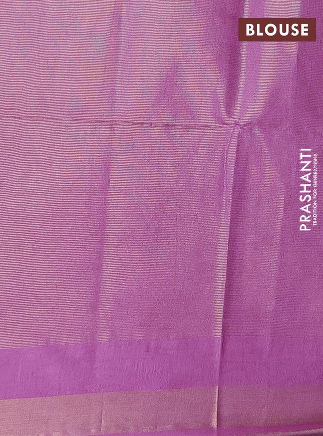 Semi munga jacquard saree lavender with allover zari weaves and zari woven border