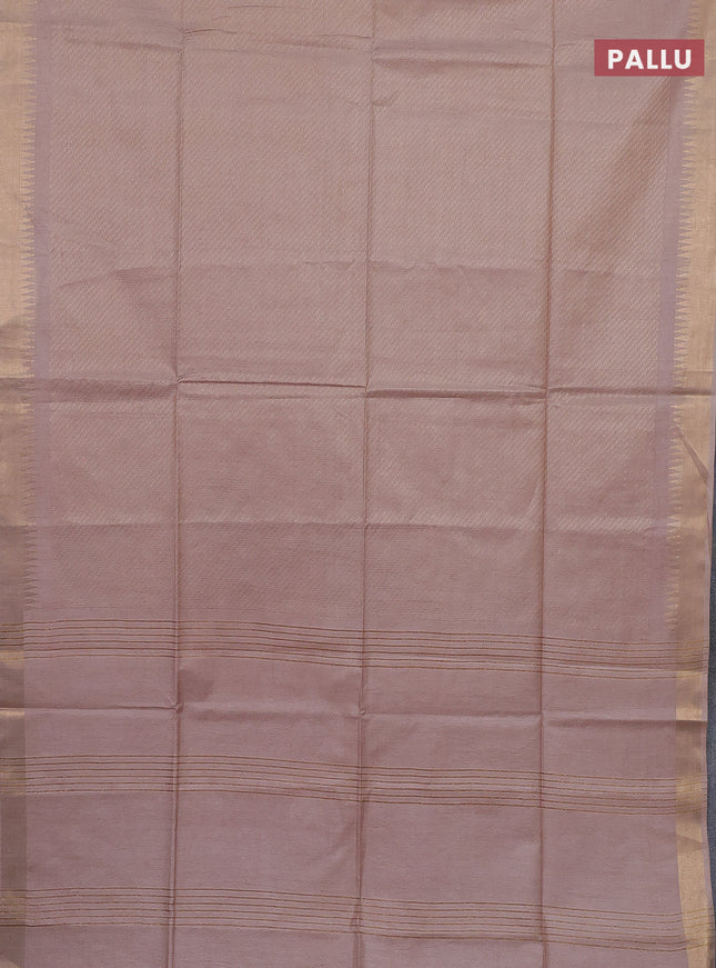 Semi munga jacquard saree beige with allover zari weaves and zari woven border