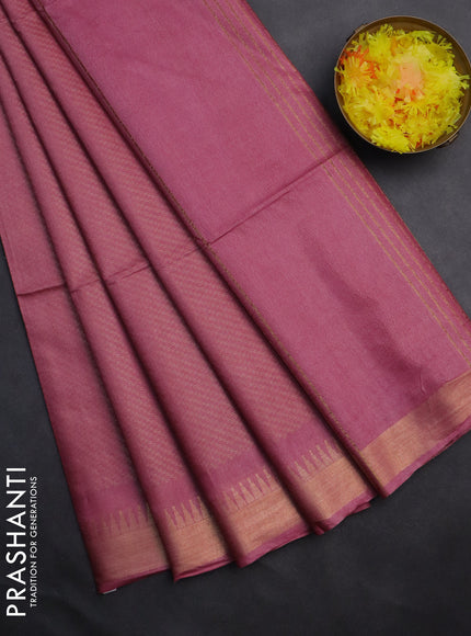 Semi munga jacquard saree pink with allover zari weaves and zari woven border