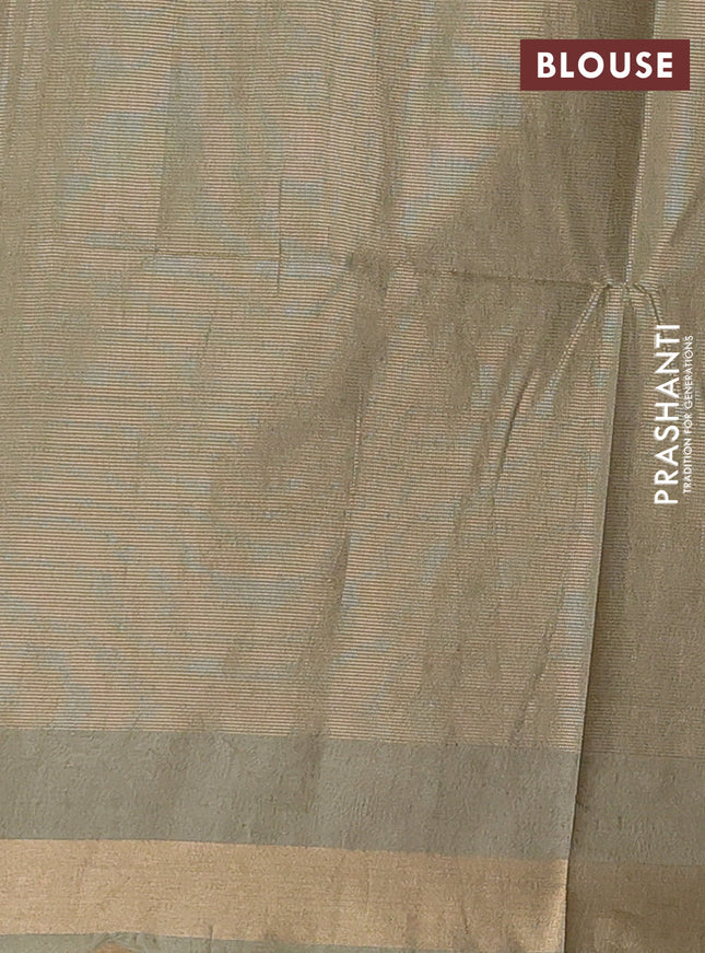 Semi munga jacquard saree pastel green with allover zari weaves and zari woven border