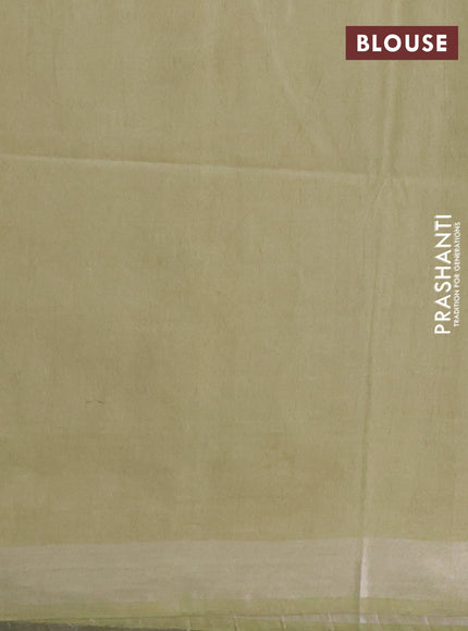 Semi munga jacquard saree pastel green with allover silver zari weaves and zari woven border