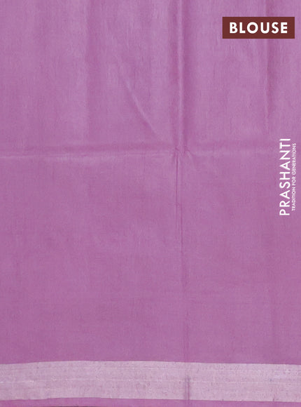 Semi munga jacquard saree mild purple with allover silver zari weaves and zari woven border