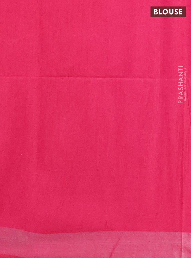 Semi munga jacquard saree pink with allover silver zari weaves and zari woven border