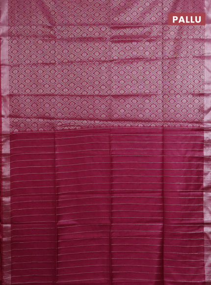 Semi munga jacquard saree wine shade with allover silver zari weaves and zari woven border