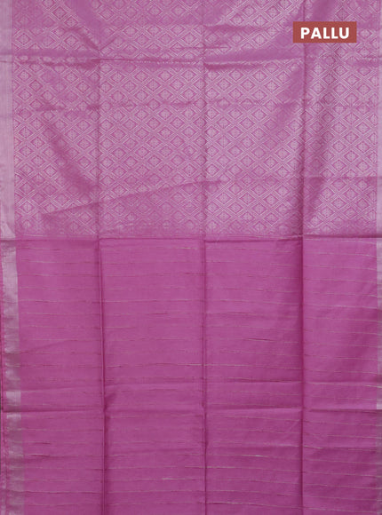 Semi munga jacquard saree lavender with allover silver zari weaves and zari woven border