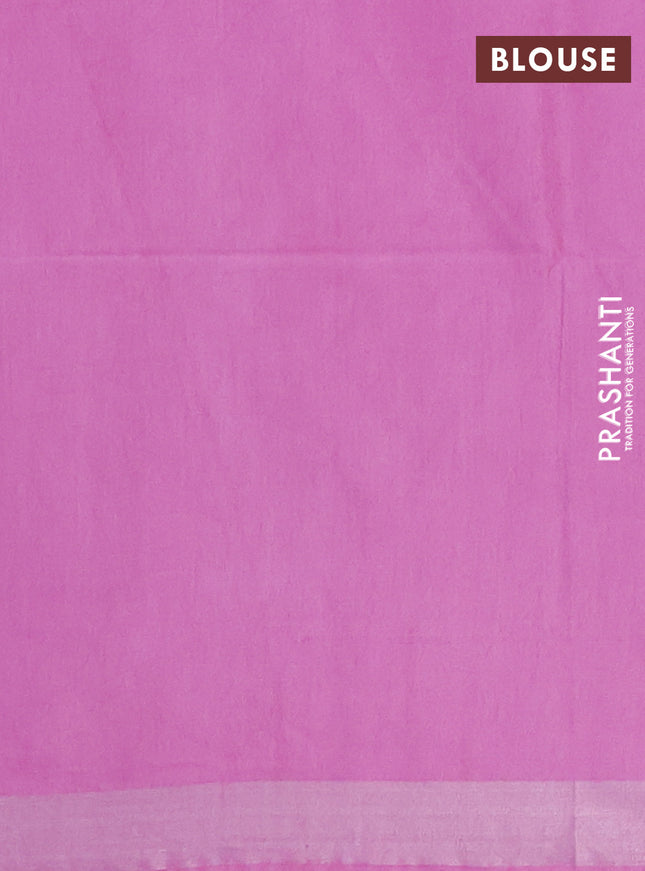 Semi munga jacquard saree lavender with allover silver zari weaves and zari woven border