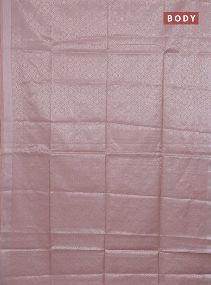 Semi munga jacquard saree beige with allover silver zari weaves and zari woven border