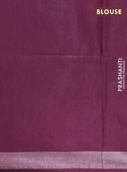 Semi munga jacquard saree wine shade with allover silver zari weaves and zari woven border