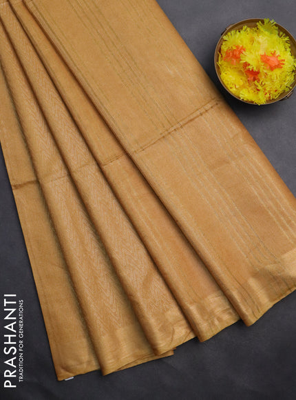 Semi munga jacquard saree mustard yellow with allover zari weaves and zari woven border