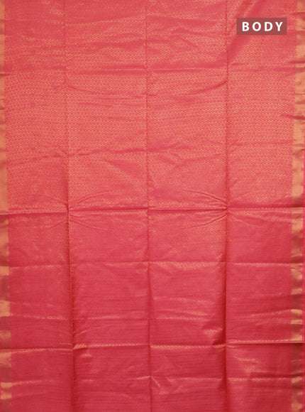 Semi munga jacquard saree peach pink with allover zari weaves and zari woven border