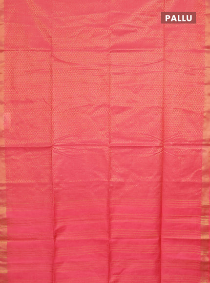 Semi munga jacquard saree peach pink with allover zari weaves and zari woven border