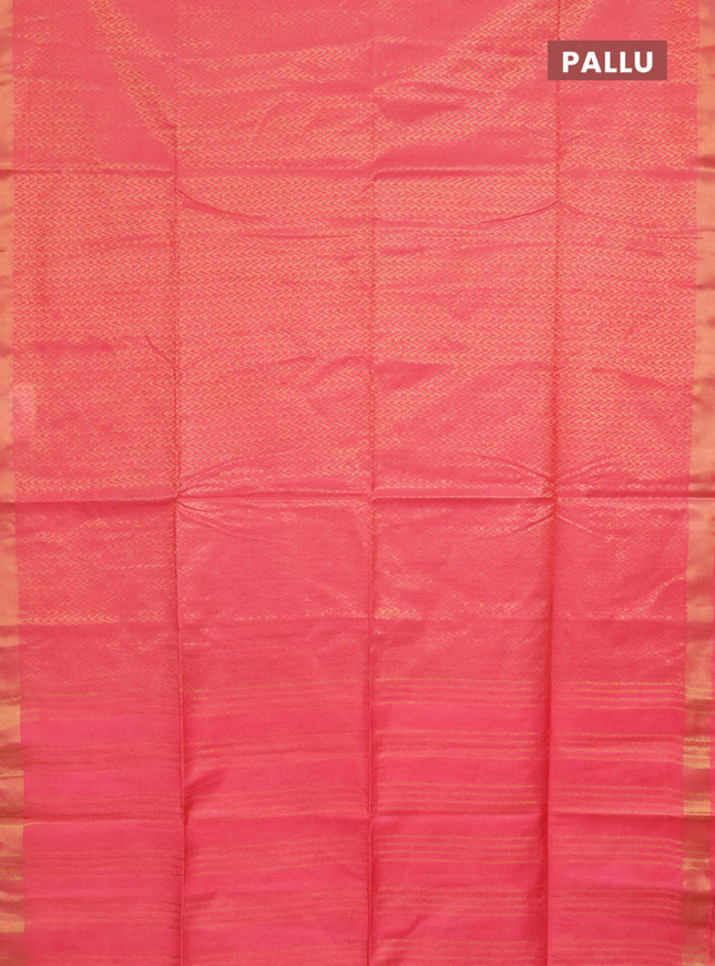 Semi munga jacquard saree peach pink with allover zari weaves and zari woven border