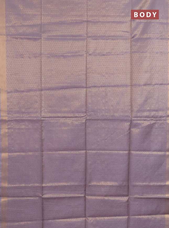 Semi munga jacquard saree grey with allover zari weaves and zari woven border