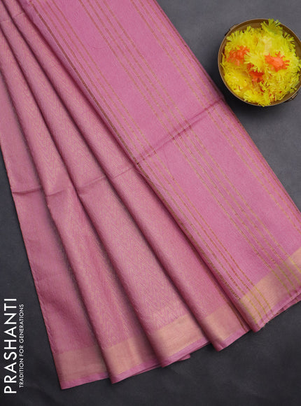 Semi munga jacquard saree pastel pink with allover zari weaves and zari woven border