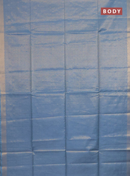 Semi munga jacquard saree pastel blue with allover zari weaves and zari woven border