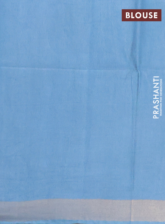 Semi munga jacquard saree pastel blue with allover zari weaves and zari woven border