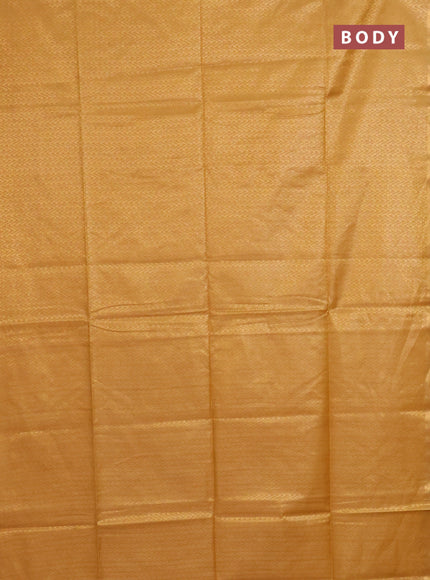 Semi munga jacquard saree mustard yellow with allover zari weaves and zari woven border