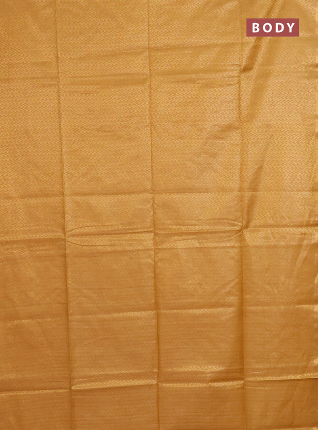 Semi munga jacquard saree mustard yellow with allover zari weaves and zari woven border