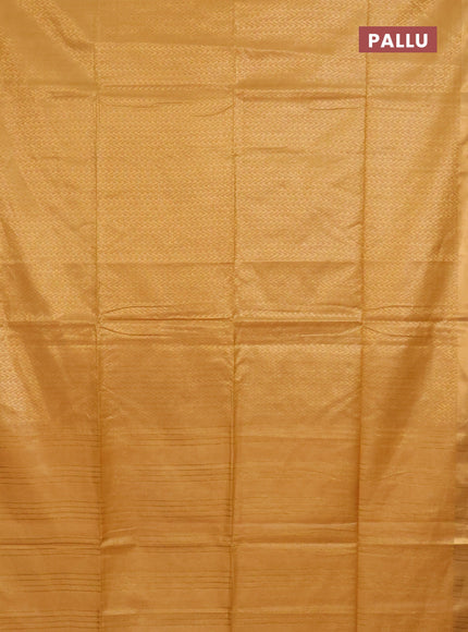 Semi munga jacquard saree mustard yellow with allover zari weaves and zari woven border