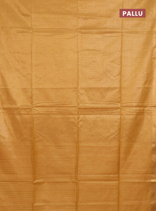 Semi munga jacquard saree mustard yellow with allover zari weaves and zari woven border