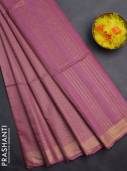 Semi munga jacquard saree mauve pink with allover zari weaves and zari woven border