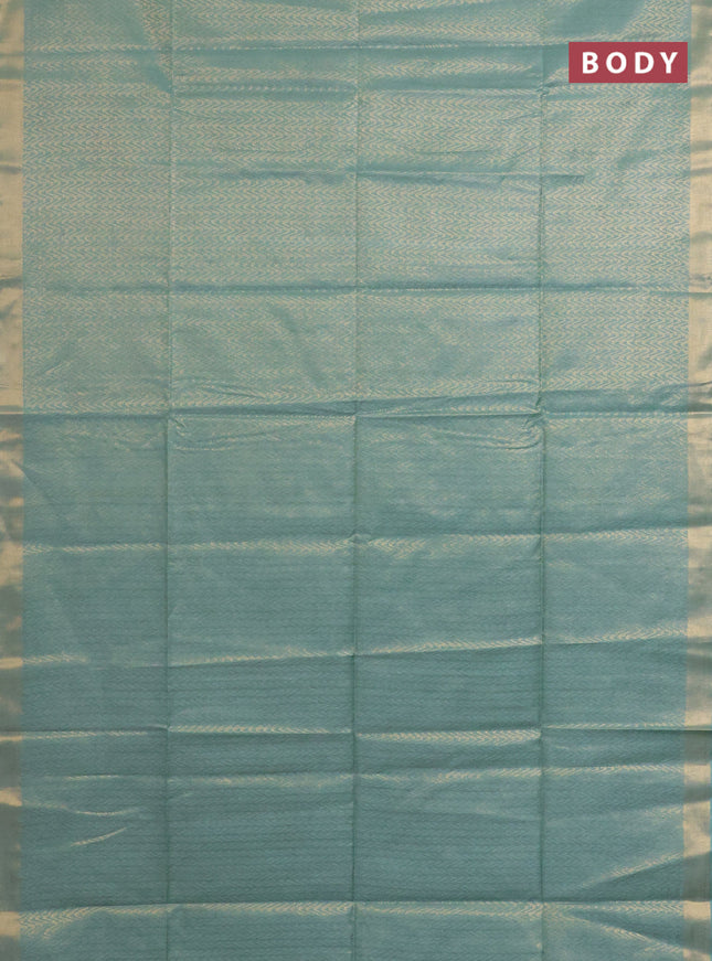 Semi munga jacquard saree pastel green with allover zari weaves and zari woven border