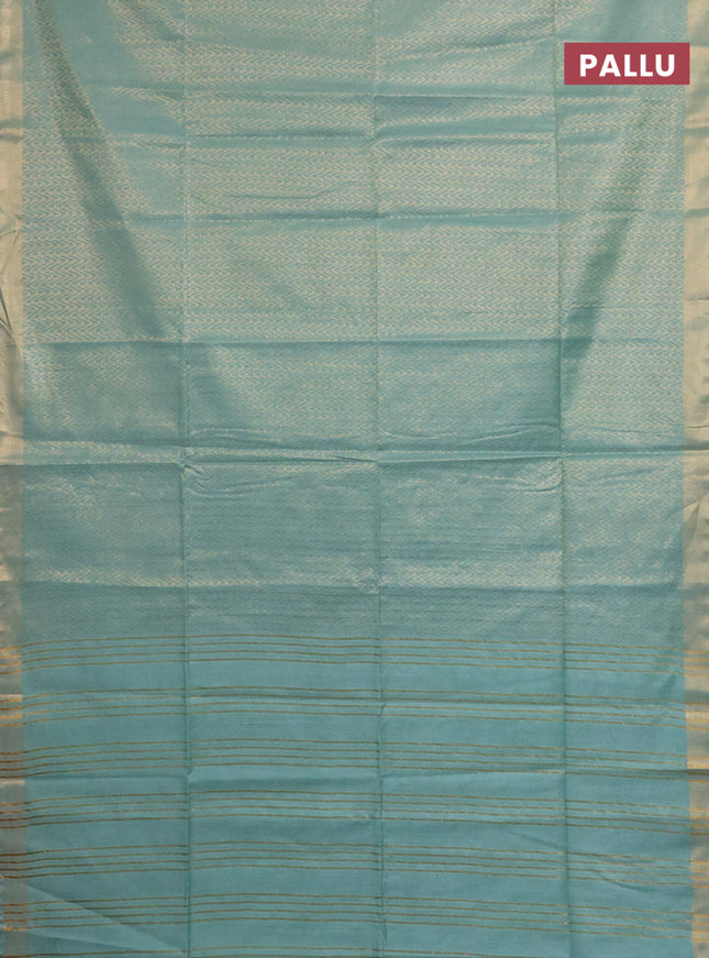 Semi munga jacquard saree pastel green with allover zari weaves and zari woven border