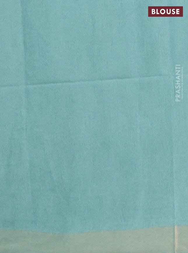 Semi munga jacquard saree pastel green with allover zari weaves and zari woven border