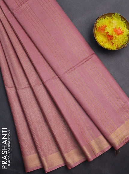 Semi munga jacquard saree pastel peach with allover zari weaves and zari woven border