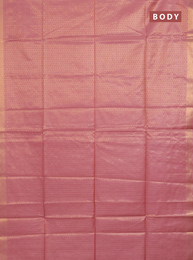 Semi munga jacquard saree pastel peach with allover zari weaves and zari woven border