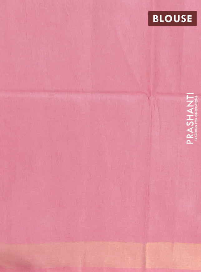 Semi munga jacquard saree pastel peach with allover zari weaves and zari woven border