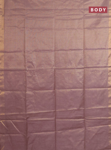 Semi munga jacquard saree brown shade with allover zari weaves and zari woven border