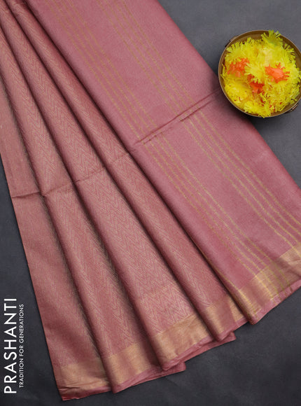 Semi munga jacquard saree pastel peach with allover zari weaves and zari woven border