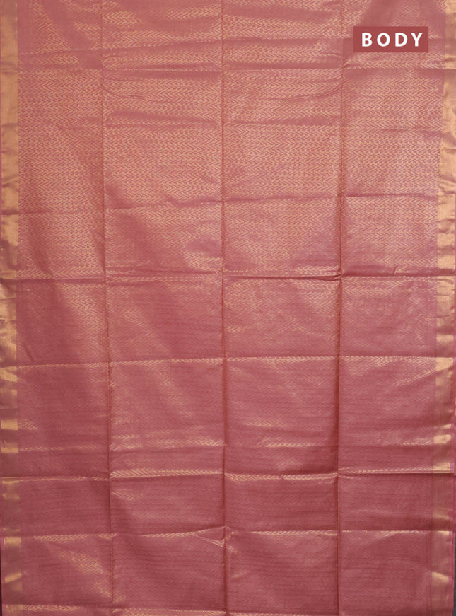Semi munga jacquard saree pastel peach with allover zari weaves and zari woven border