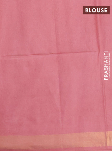 Semi munga jacquard saree pastel peach with allover zari weaves and zari woven border