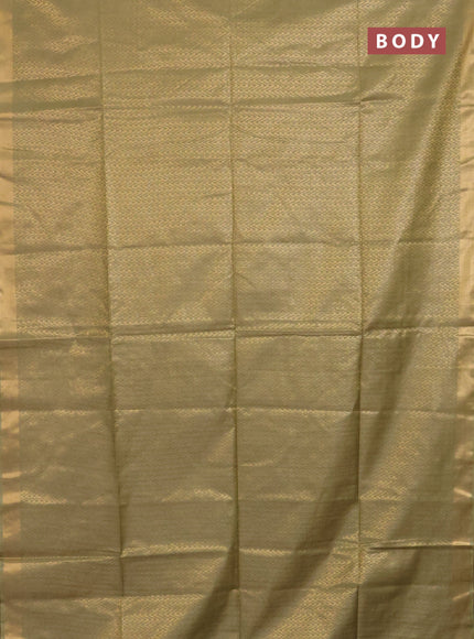 Semi munga jacquard saree pastel green with allover zari weaves and zari woven border