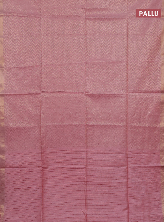 Semi munga jacquard saree peach shade with allover zari weaves and zari woven border