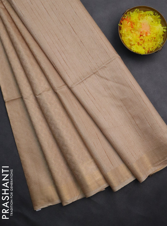 Semi munga jacquard saree sandal with allover zari weaves and zari woven border