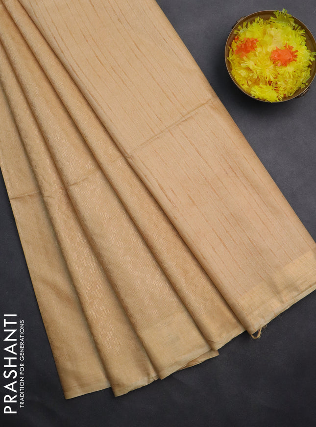 Semi munga jacquard saree sandal with allover zari weaves and zari woven border